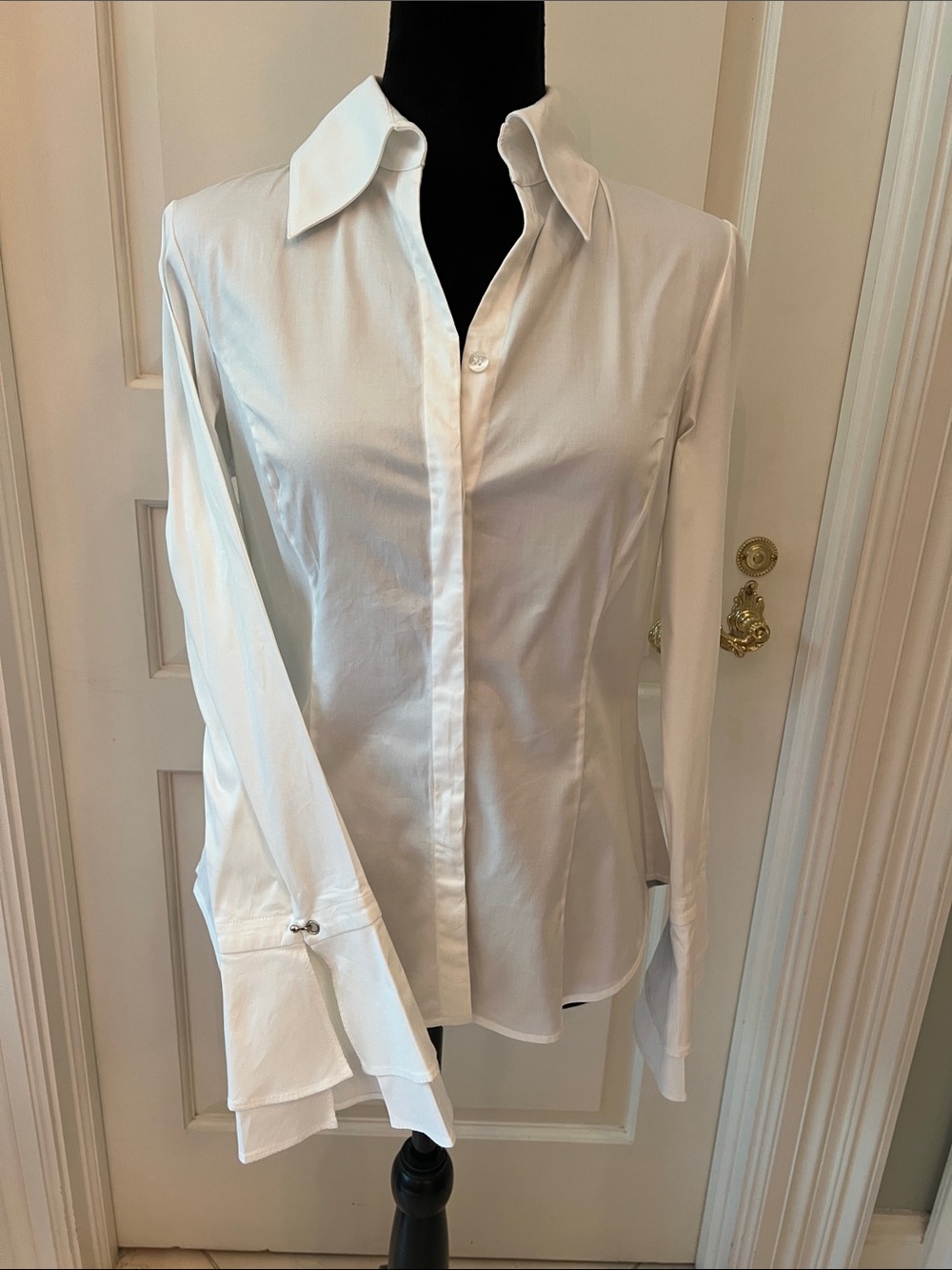 Classic White Button-Front Blouse
